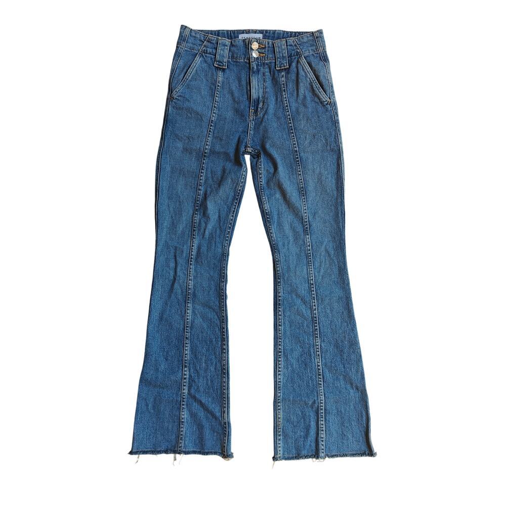 Derek Lam 10 Crosby Flare Jeans High Rise Raw Hem USA Size 25